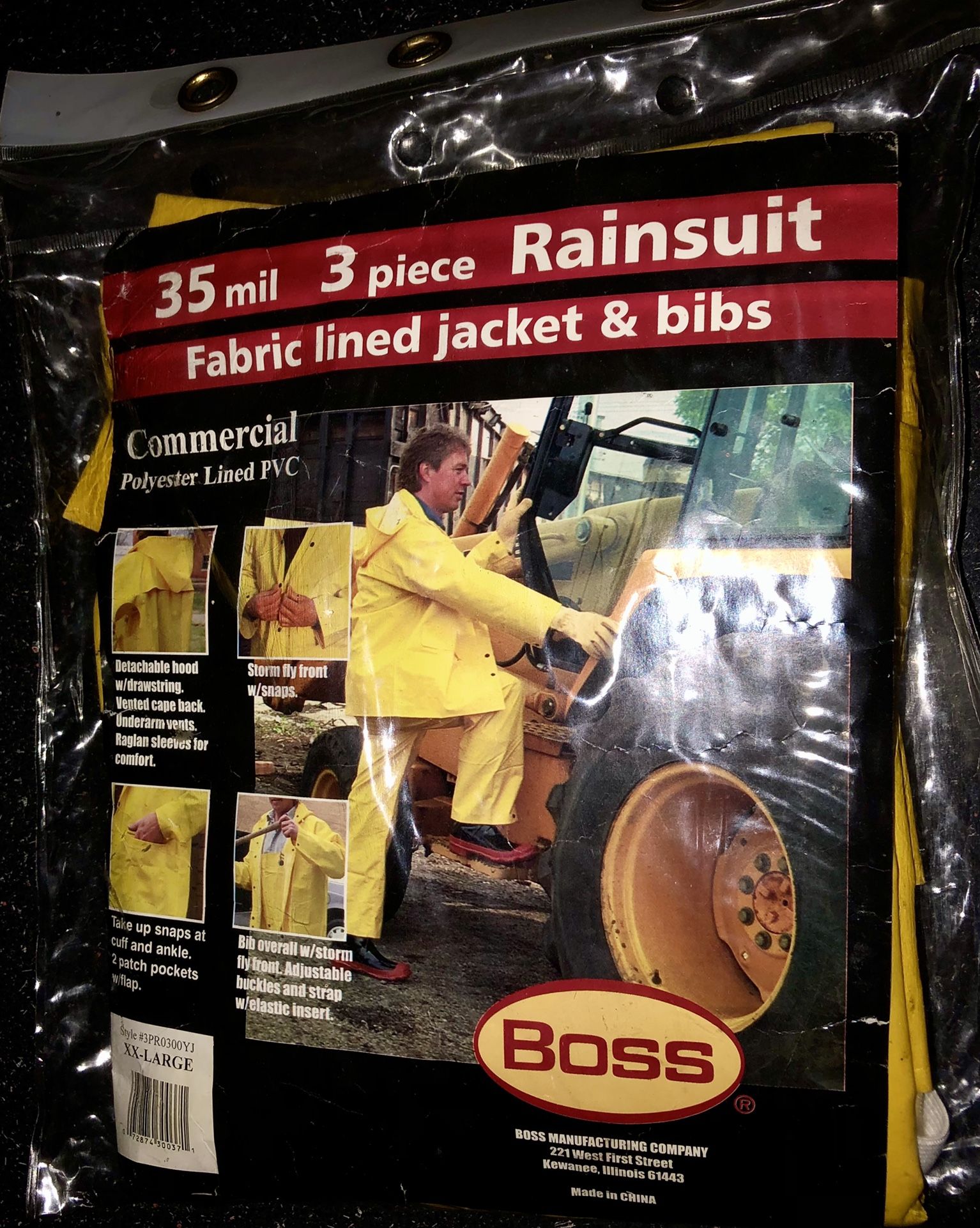 RainSuit "for Fisherman" ..New With Tags!! 35 Milliliter Fabric Lined, Thick & Lined Jackt & Bibs XXL