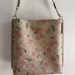 Coach Cherry Heart Print Large Bag