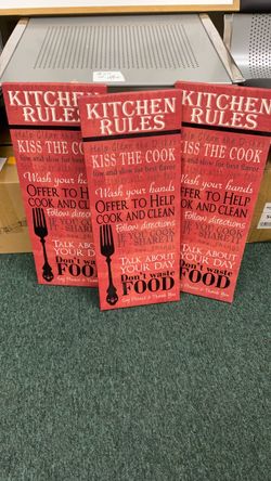 Kitchen Rules Decorative Wall Sign