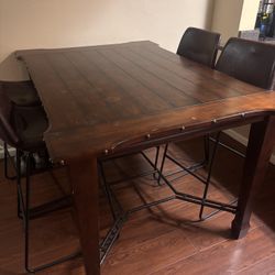 ✨ Solid Dark-Wood Counter-Height Dining Table ✨