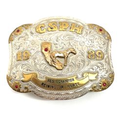 Sterling Overlay Champion Ruby Buckle