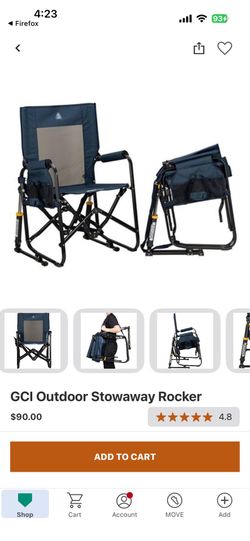 Nearly New Pair/CGI Stowaway Rocker Camp Chairs