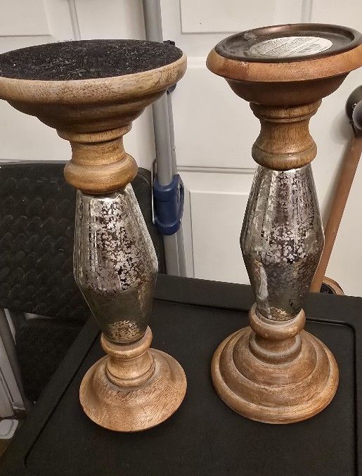 DECORATIVE PAIR CANDLE HOLDERS