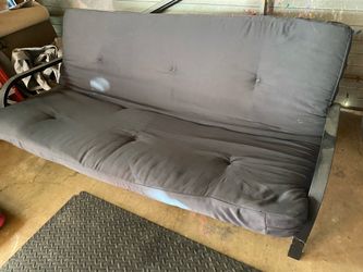 Gray Futon Sofa Bed with Metal Frame