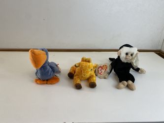Set of 3 Ty Original Beanie Babies – Scoop, Twigs & Mooch – Pre-Owned
