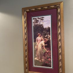 Tall Framed Victorian Garden Print