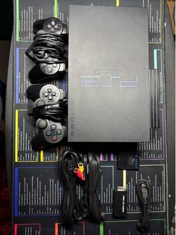 Sony PS2 Console Bundle 2 Controllers HDMI Adapter Game Case - NFS GTA Conflict
