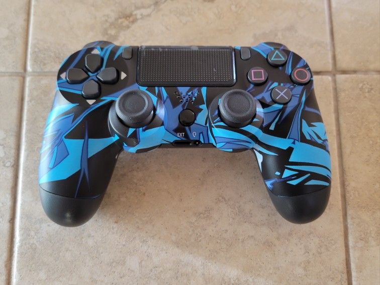 PS4 Controller - Blue Lightning - Playstation 4 Joystick - PS3 - Playstation 3 - Wireless - Bluetooth