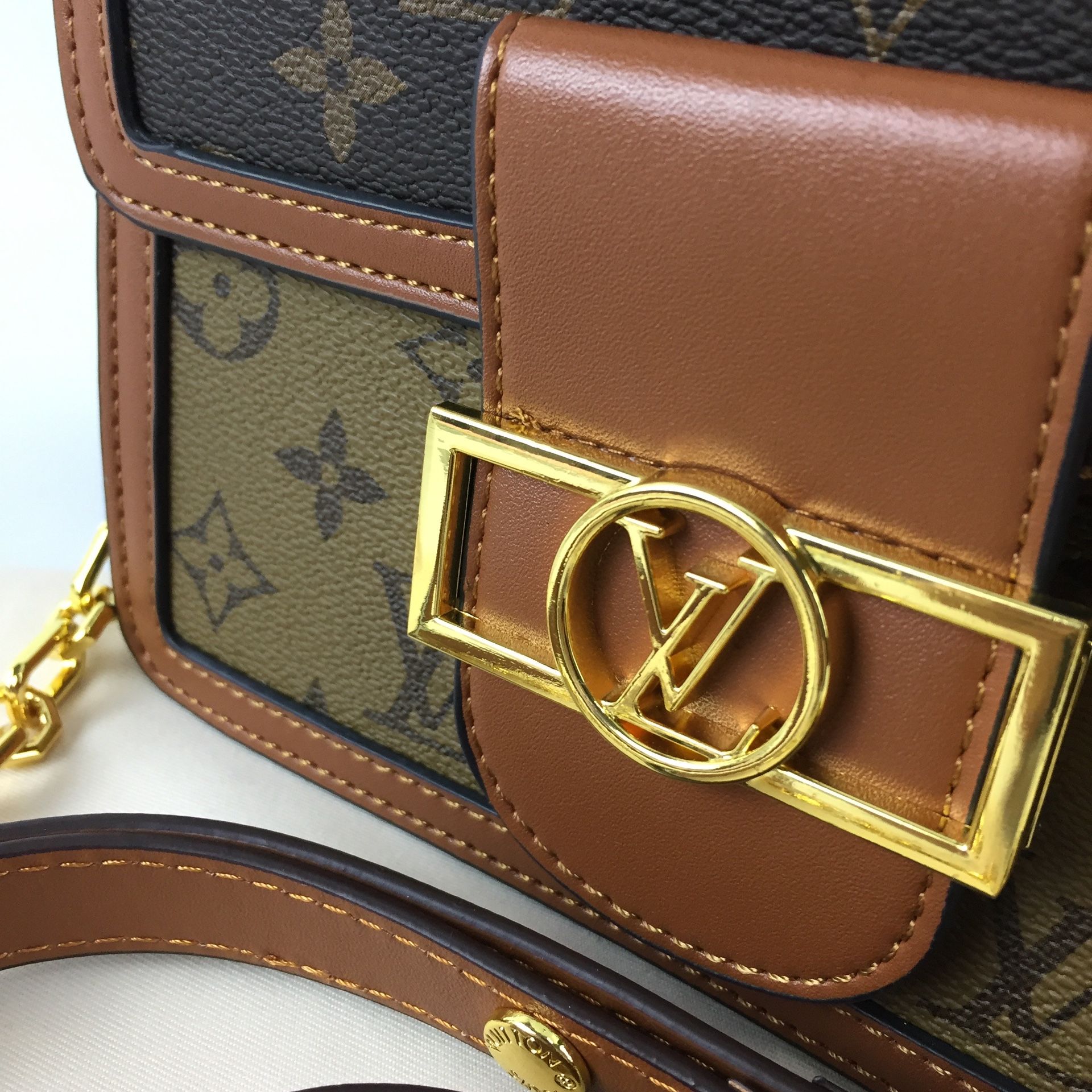 Louis Vuitton bag colorful old flower bag brown ladies bag crossbody