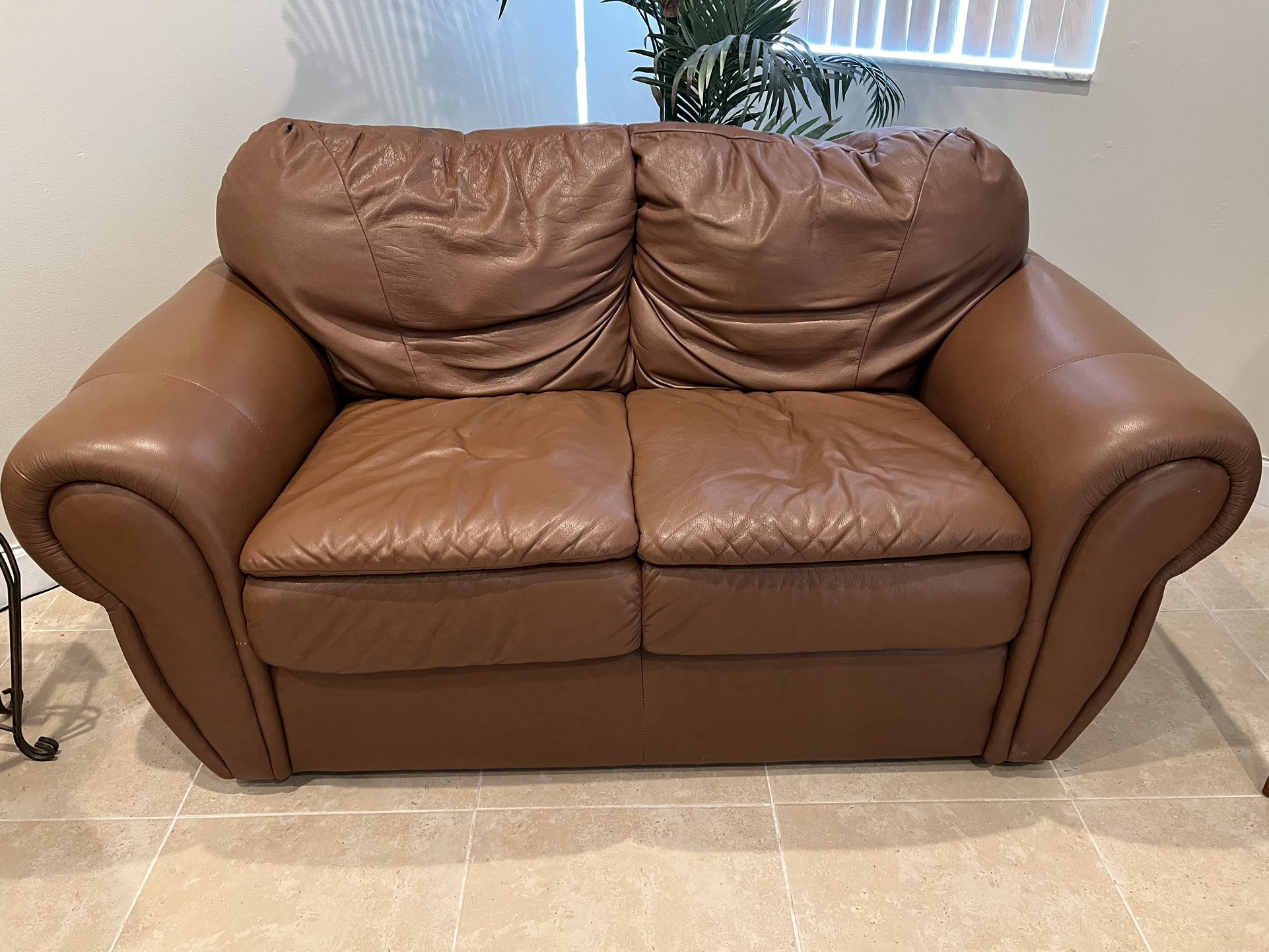 Ethan Allen Leather Two Sofa Package