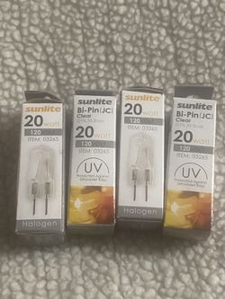4-Sunlite Bi-Pin GY6.35, 20 Watt , 120 Volt Clear Bulb
