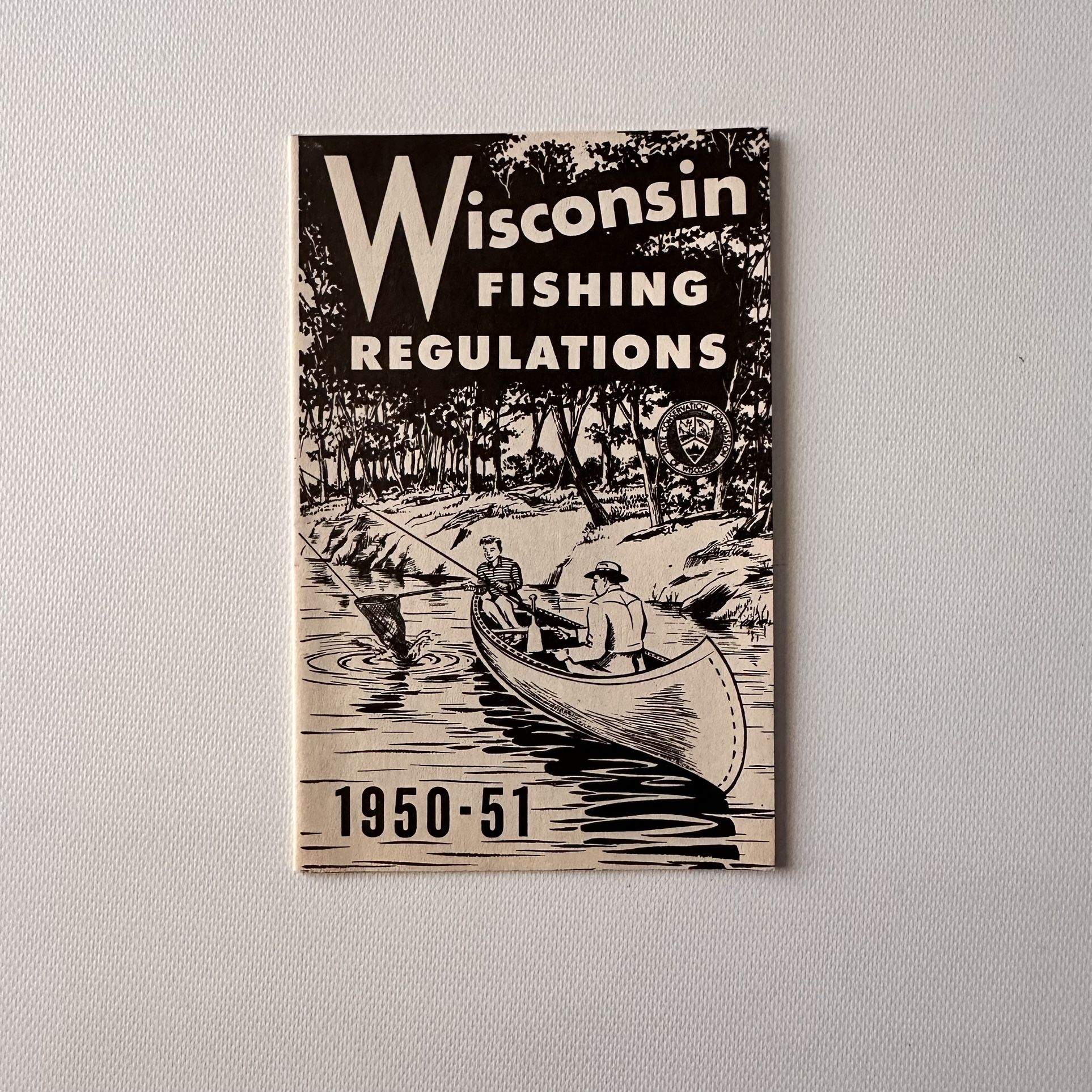 Vintage Original Wisconsin Fishing Regulations 1950-51 Foldable Pamphlet