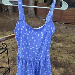 Womens Periwinkle Ruffle Romper