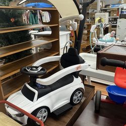 Costway Kids Ride on Push Car Mercedes-Benz Licensed 3-in-1 Sliding Car White