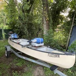 Gheenoe Classic 15.6' Boat, Gas Motor and Trailer 