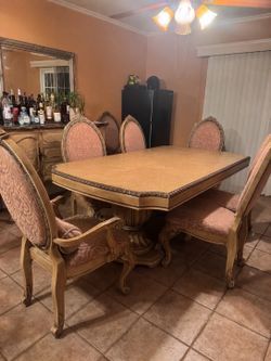 Elegant Dining Room Table Set with 2 Leaf Extenders and 10 Chairs