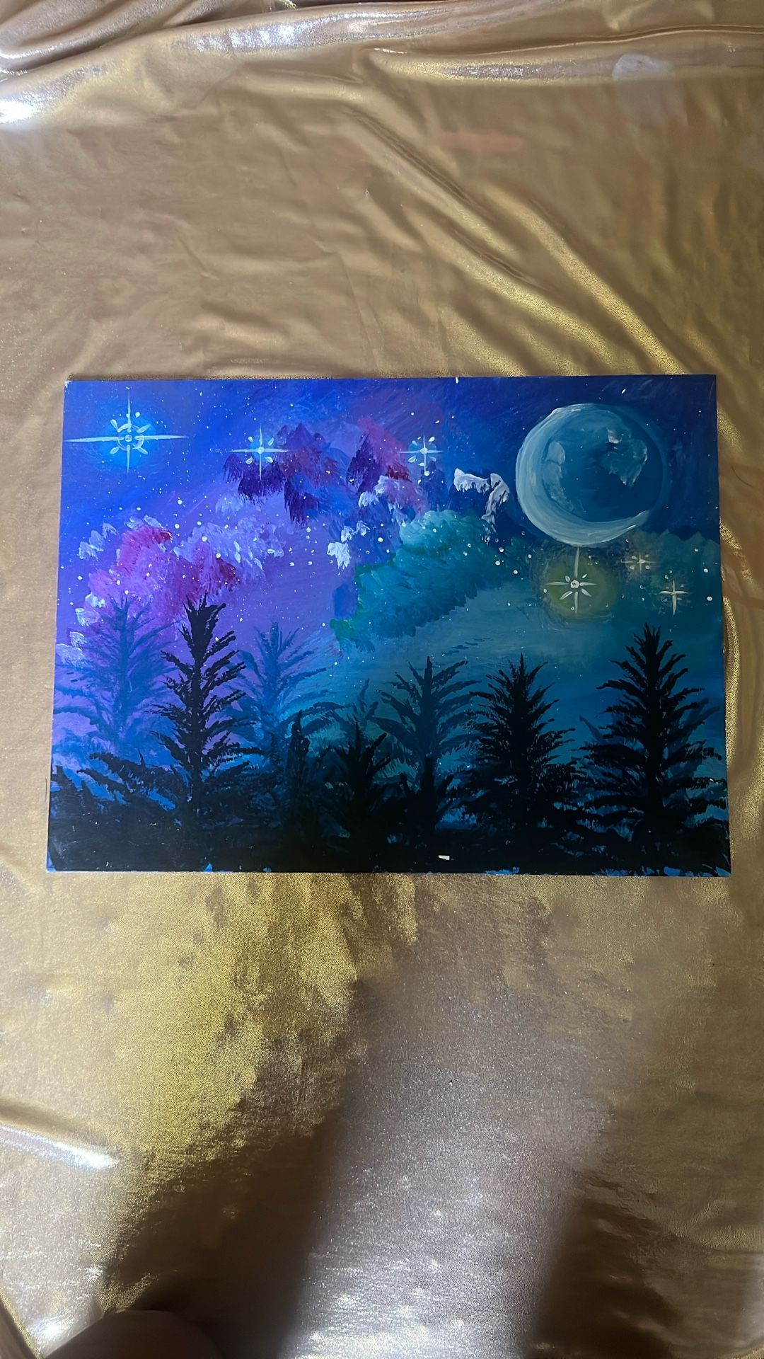 Nightfall Forest Painting For Sale