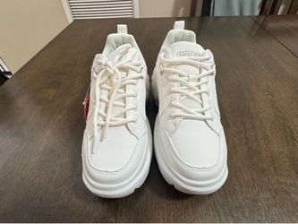 New Lucky Step White Platform Sneakers - Women’s Size 6