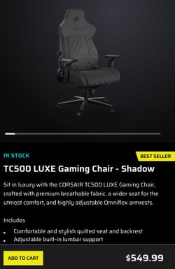 TC500 LUXE Gaming Chair - Shadow