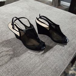Mesh Peep Toe Wedges