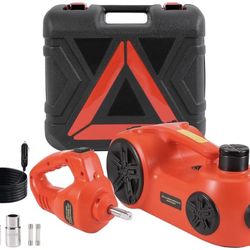 Electric Car Jack for Carbon Steel Easy, 12V Hydraulic Floor Jack Kit with Impact Wrench Tire Inflator Pump SUV Emergency Lift 5Ton/11023Lbs Lifting R