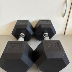 Brand New Pair Of 25 Lb Dumbbells 