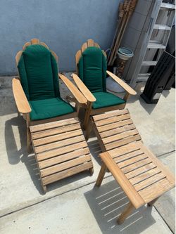 Kingsley Bates Teak Adirondack Chairs, Footrests, and Cushions