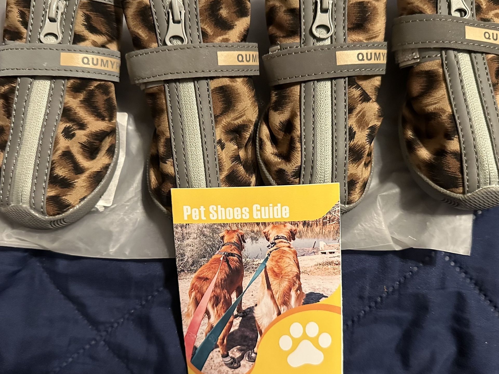 Dog Shoes, Size 5, Lepord Print - New