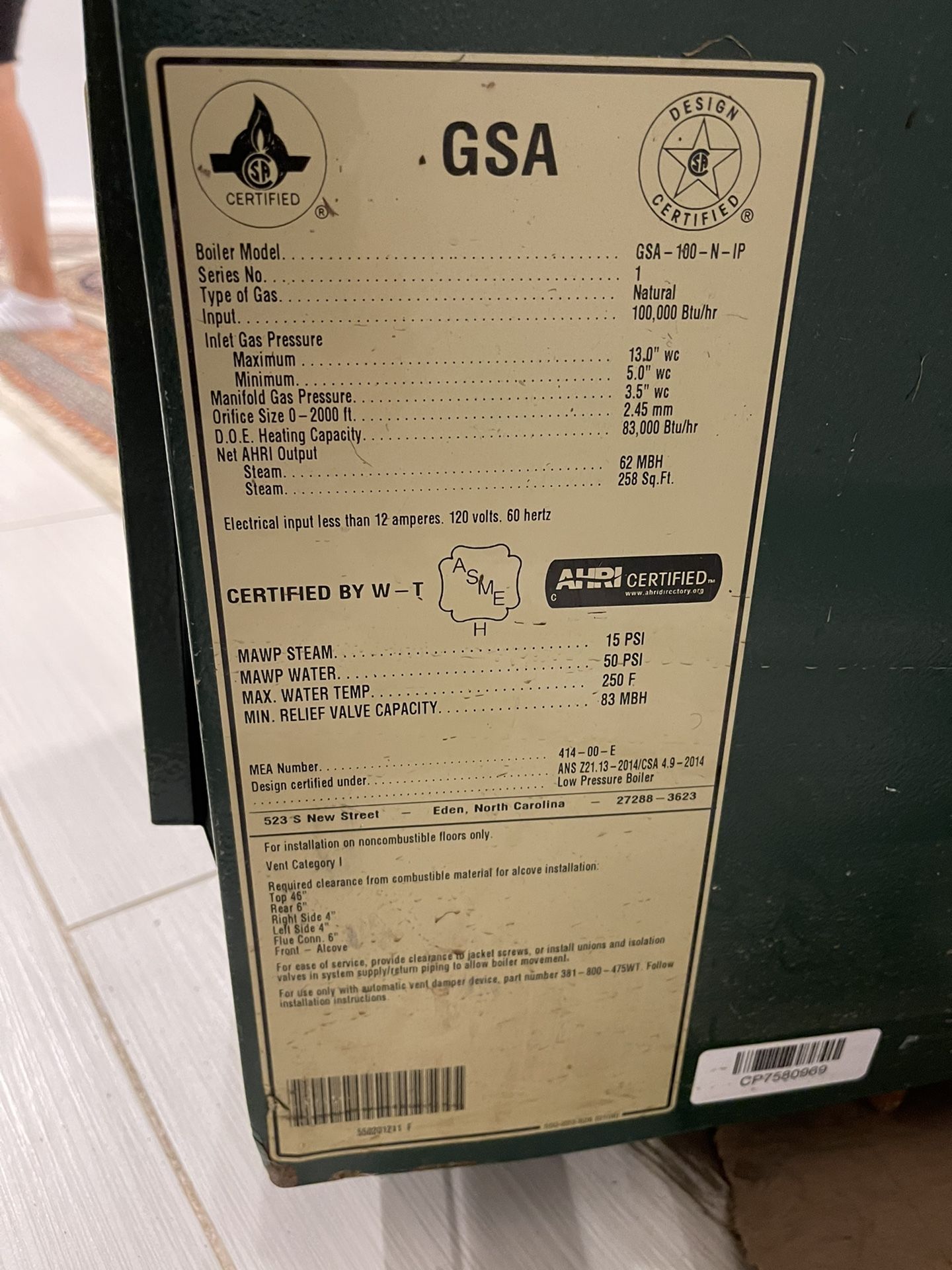Williamson-Thermoflo's GSA gas fired steam boiler for Sale in Queens, NY -  OfferUp