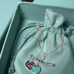 Tiffany and Co Blue Heart Necklace 