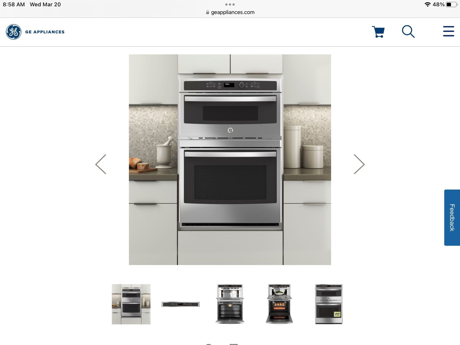 GE® 30" Combination Double Wall Oven JT3800SH7SS