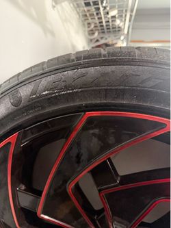 22 inch aftermarket red/black rims for sale