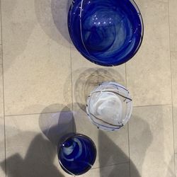 Kosta Boda Large Contrast Bowl (Large & Small) and Vase