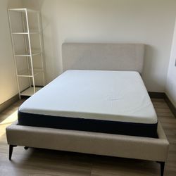 Beige / Cream Queen Size Bed Frame