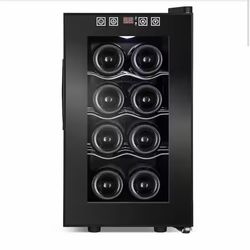 Black Freestanding Beverage Center 8-Bottle Wine Cooler