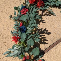 Burgundy Navy Flower Garland For Wedding Decorations 