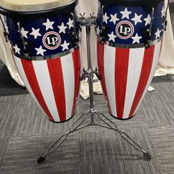 U.S.A  Conga Set With Stand And Cases