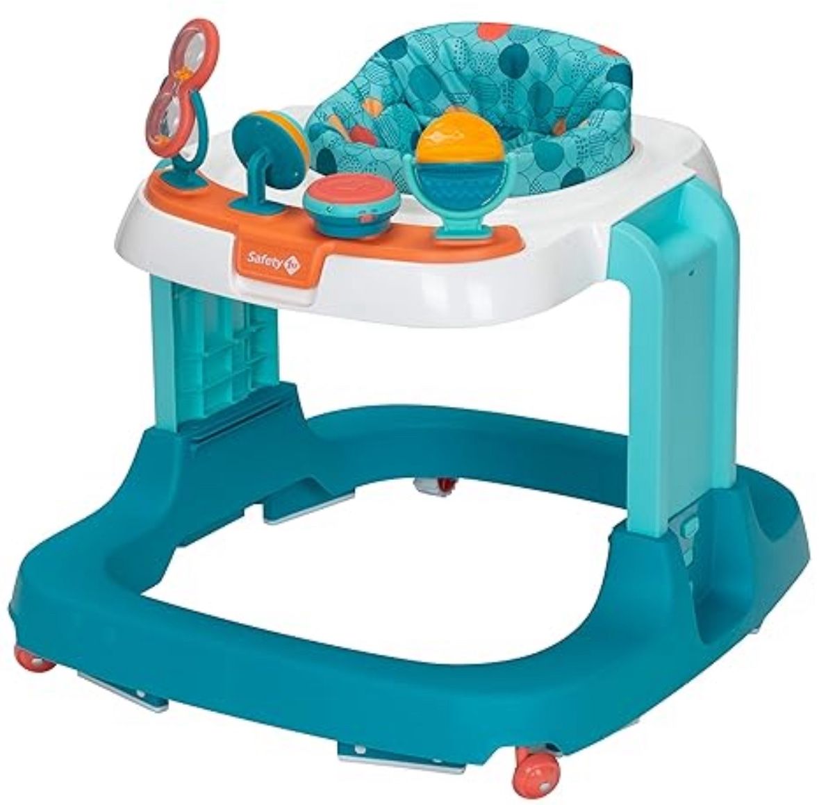 Safety 1st Ready, Set, Walk Dx Developmental Baby Walker with Wheels, Baby Toys, Spotlight Teal