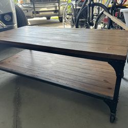 Wood And Metal Coffee Table 