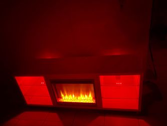 Color changing Light up fireplace Tv Stand