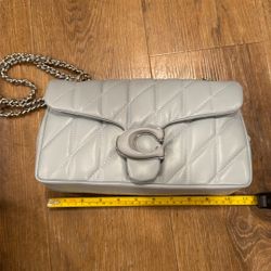 Coach Tabby Shoulder Bag Quilted Gray Blue Limited Edition 