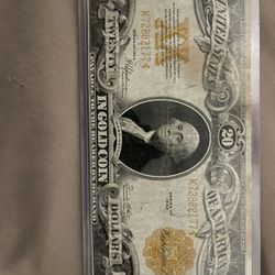 1922 $20 Gold Certificate 