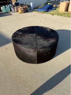 Black Hide Ottoman/Coffee Table