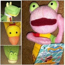 NEW Rubbadubber Bath Toys; Frog or Chick Hand Towels