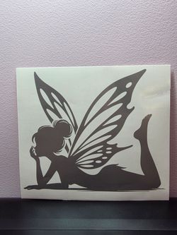 Fairy Vinyl Decal — Silver Gray Metallic — Approx. 5x5