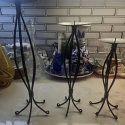 3  METAL CANDLE HOLDERS