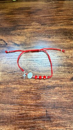 Linda pulsera de hilo rojo ajustable de plata 925