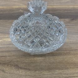 Vintage Crystal Clear Industries BRUSSELS Lead Crystal Candy Dish