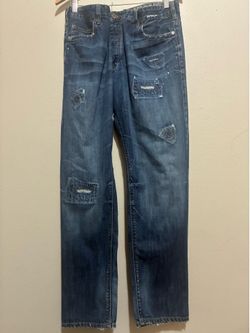 Calvin Klein Jeans Rocker Straight Leg Distressed Denim Jeans