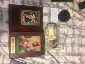 Darren daulton, kevin Stockton, autographed David west ball and card